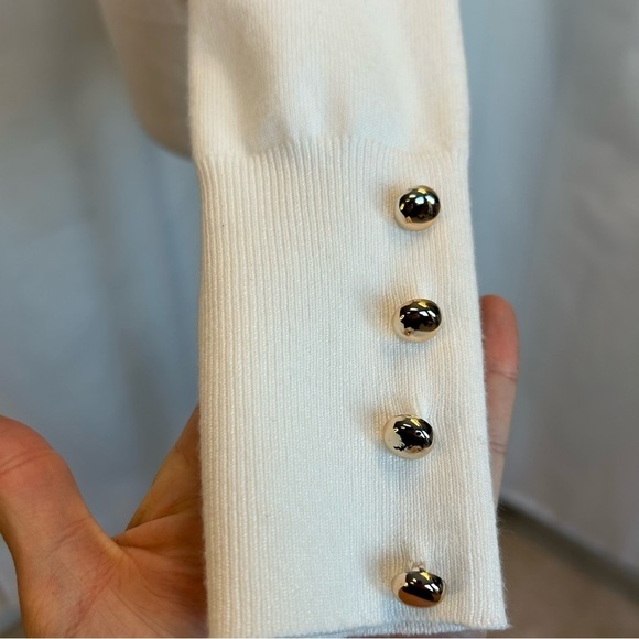 FOREVER 21 Ivory white long sleeve knit turtleneck sweater Sz M - Picture 5 of 10